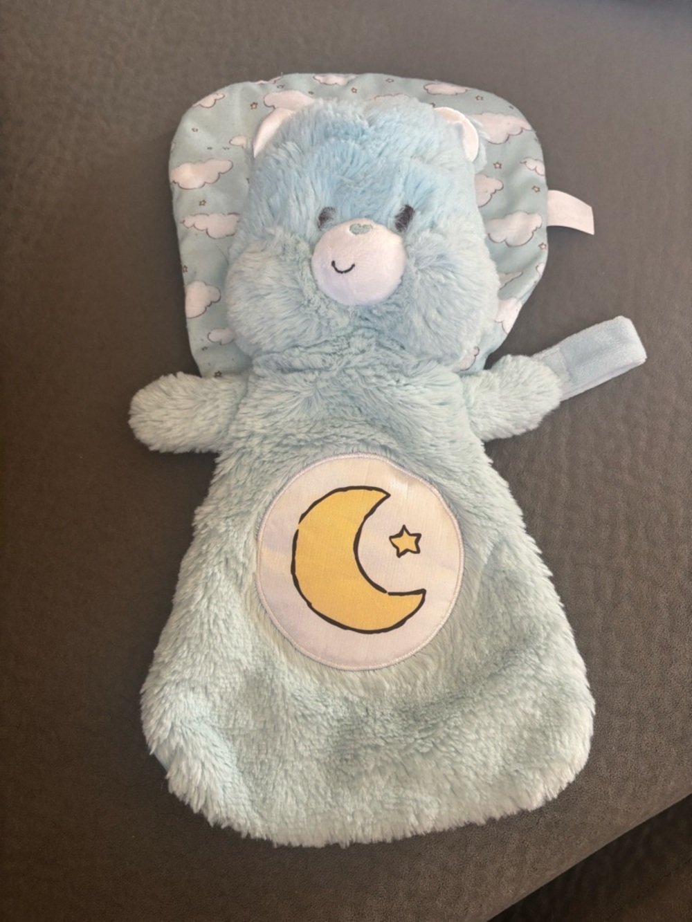 Care Bears Blue Moon Comforter plush- Light Blue & Yellow Moon